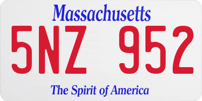 MA license plate 5NZ952