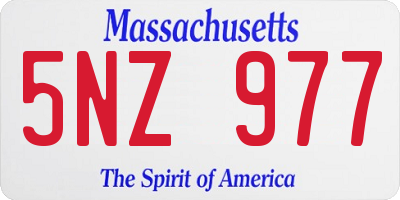 MA license plate 5NZ977