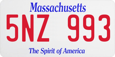 MA license plate 5NZ993