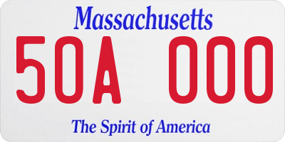 MA license plate 5OA000