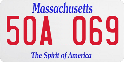 MA license plate 5OA069