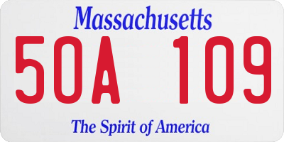 MA license plate 5OA109