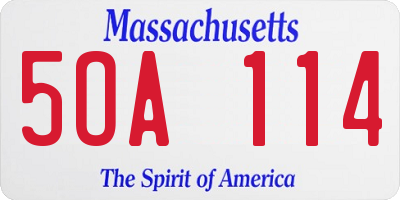 MA license plate 5OA114