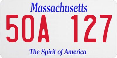 MA license plate 5OA127