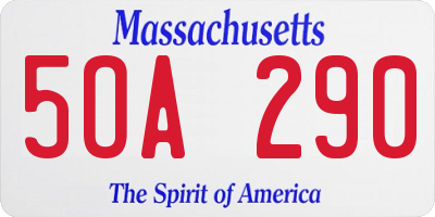 MA license plate 5OA290