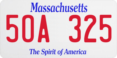 MA license plate 5OA325