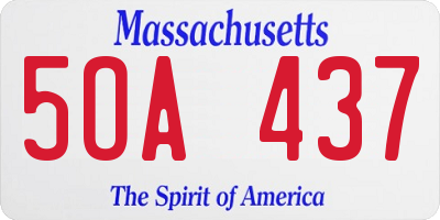 MA license plate 5OA437