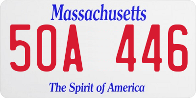 MA license plate 5OA446