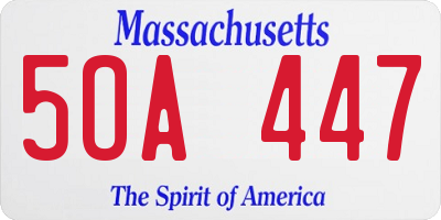 MA license plate 5OA447