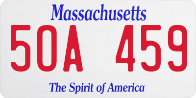 MA license plate 5OA459