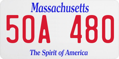 MA license plate 5OA480