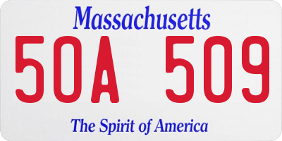 MA license plate 5OA509