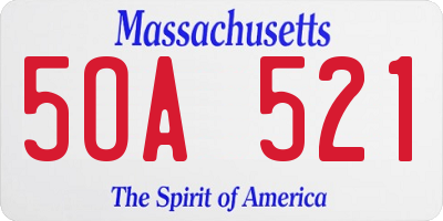 MA license plate 5OA521