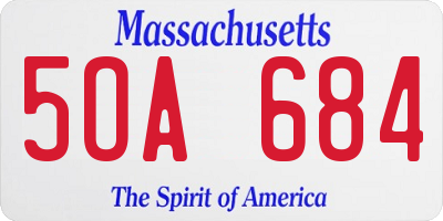 MA license plate 5OA684