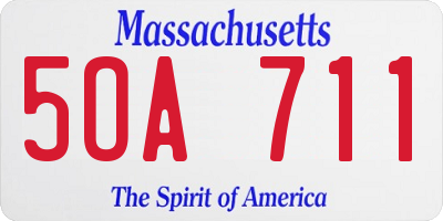 MA license plate 5OA711