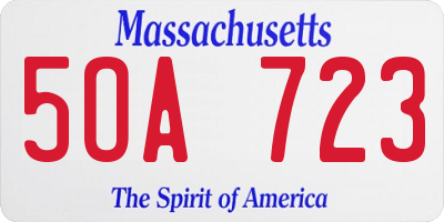 MA license plate 5OA723