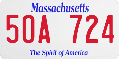 MA license plate 5OA724