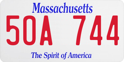 MA license plate 5OA744