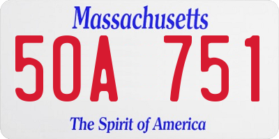 MA license plate 5OA751
