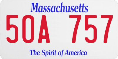 MA license plate 5OA757