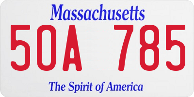 MA license plate 5OA785