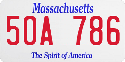 MA license plate 5OA786