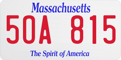 MA license plate 5OA815