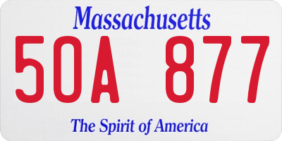 MA license plate 5OA877