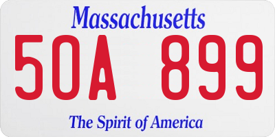 MA license plate 5OA899