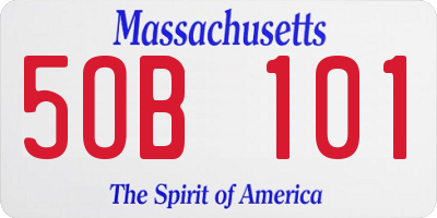 MA license plate 5OB101