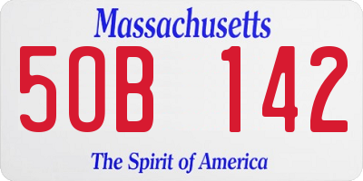 MA license plate 5OB142