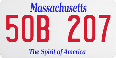 MA license plate 5OB207