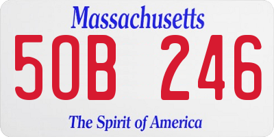 MA license plate 5OB246