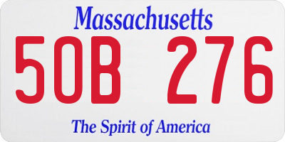 MA license plate 5OB276