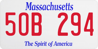 MA license plate 5OB294