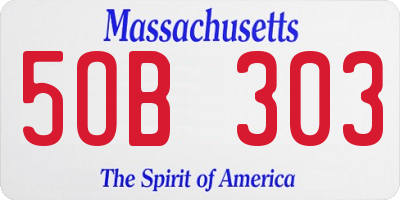 MA license plate 5OB303
