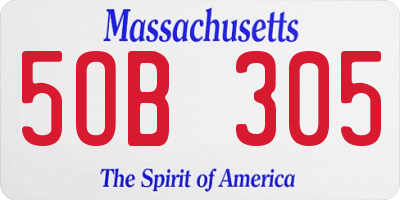 MA license plate 5OB305