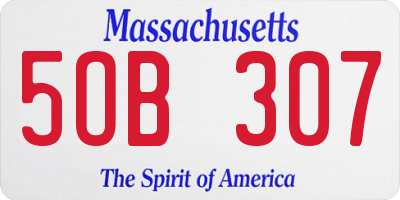 MA license plate 5OB307