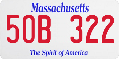 MA license plate 5OB322