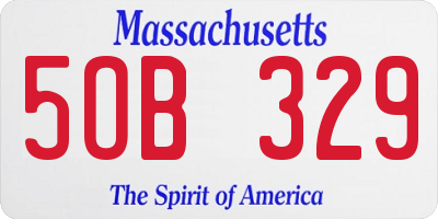 MA license plate 5OB329