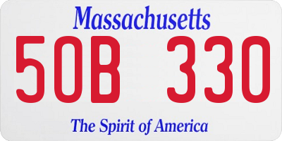 MA license plate 5OB330