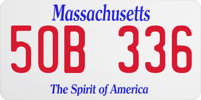 MA license plate 5OB336