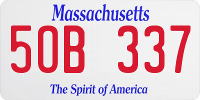 MA license plate 5OB337