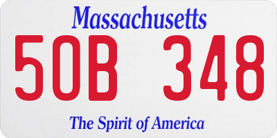 MA license plate 5OB348