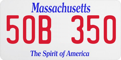 MA license plate 5OB350