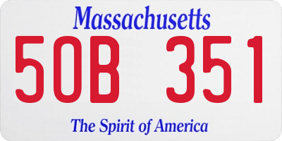 MA license plate 5OB351