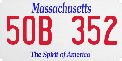 MA license plate 5OB352