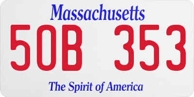 MA license plate 5OB353
