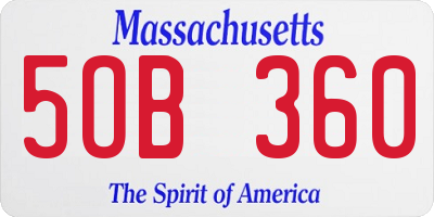 MA license plate 5OB360