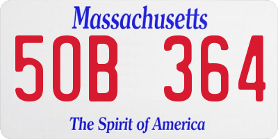 MA license plate 5OB364